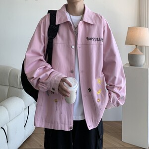 2025秋冬新款内景大码港风宽松绣花夹克外套男 J839 P80 控118图片