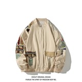 新款抖音直播港风潮流大码拼接夹克外套棒球服J811P78控108，男装夹克，电商A029