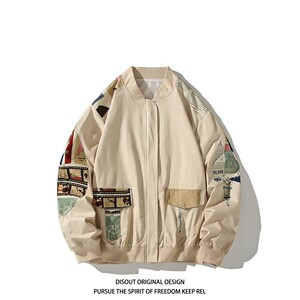 新款抖音直播港风潮流大码拼接夹克外套棒球服 J811 P78 控108图片