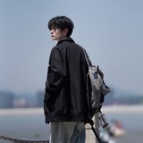 相机片纯色原创大码日系白底平铺宽松夹克外套港风J852P88控128，男装夹克，电商A029