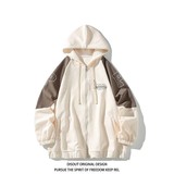 秋冬港风大码撞色绣花大码宽松拼接卫衣时尚外套男V912P70控98，女装短外套，电商A029