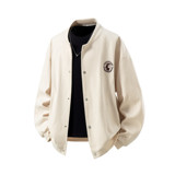 秋冬原创抖音白底立体图大码绣花夹克外套棒球服男J870P78控128，男装夹克，电商A029