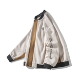 秋冬白底平铺大码绣花拼接夹克外套棒球服男J863P88控138，男装夹克，电商A029