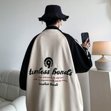 秋冬原创大码宽松港风拼接翻领棒球服夹克外套男J855P98控138，男装夹克，电商A029