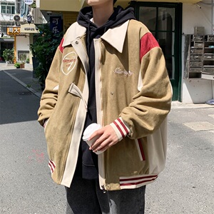 抖音直播 新款拼接棒球服港风拼接大码夹克外套 J801 P98 控128图片