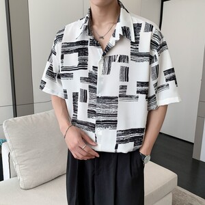 东南亚风新款男士轻熟店主风痞帅短袖衬衫大码 C609 P40 控58图片