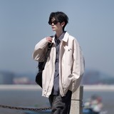 相机片纯色原创大码日系白底平铺宽松夹克外套港风J852P88控128，男装夹克，电商A029