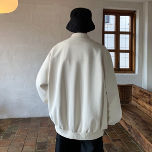 新款纯色大码港风绣花宽松棒球服夹克外套男 J837 P78控108图片
