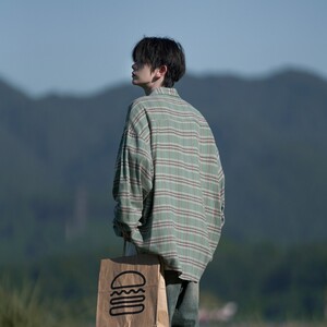 相机片港风大码格子长袖衬衫衬衣男C619 P58 控78 成分棉100图片