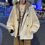 新款原创大码港风连帽假两件宽松棒球服夹克外套J853P88控128，男装夹克，电商A029