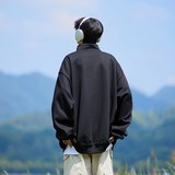 秋冬相机片新款港风大码纯色卫衣外套套头卫衣男V908P55控78，女装短外套，电商A029