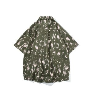 日系白底平铺男士轻熟店主风痞帅短袖话衬衫大码  C608 P40 控58图片