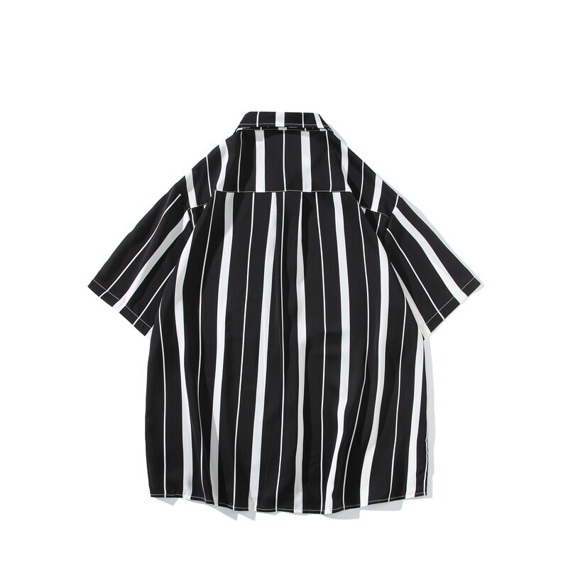 日系白底平铺男冰丝轻熟店主风痞帅短袖衬衫大码C613P40控58,男装T恤,电商A029