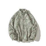 新款白底平铺日系小香风长袖花衬衫外套时尚衬衣C601P68控89，男装衬衫，电商A029