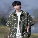 相机片夏季抖音直播港风大码外景短袖衬衫花衬衣C608P40控58，男装T恤，电商A029