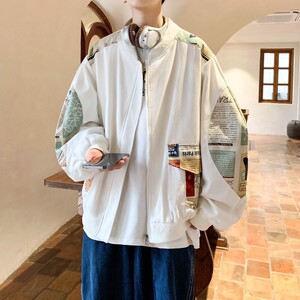 新款抖音直播港风潮流大码拼接夹克外套棒球服J811P78控108,2017可爱型搭配图片