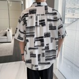 东南亚风新款男士轻熟店主风痞帅短袖衬衫大码C609P40控58，男装T恤，电商A029