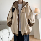 原创抖音港风相机片大码连帽假两件夹克外套男J875P88控138，男装夹克，电商A029