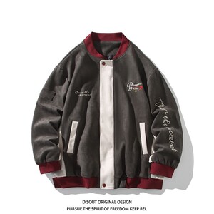 秋冬内景港风大码绣花拼接夹克外套棒球服 男 J863 P88 控138图片
