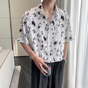 东南亚风轻熟店主风痞帅短袖话衬衫大码港风花衬衫 C608 P40 控58图片