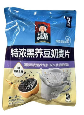 桂格即食特浓牛奶高钙麦片黑养豆奶麦片336g