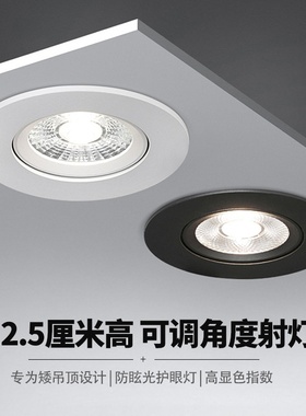 led超薄射灯嵌入式2cm矮吊顶店铺商用开孔5.5 7.5公分孔洞灯95mm