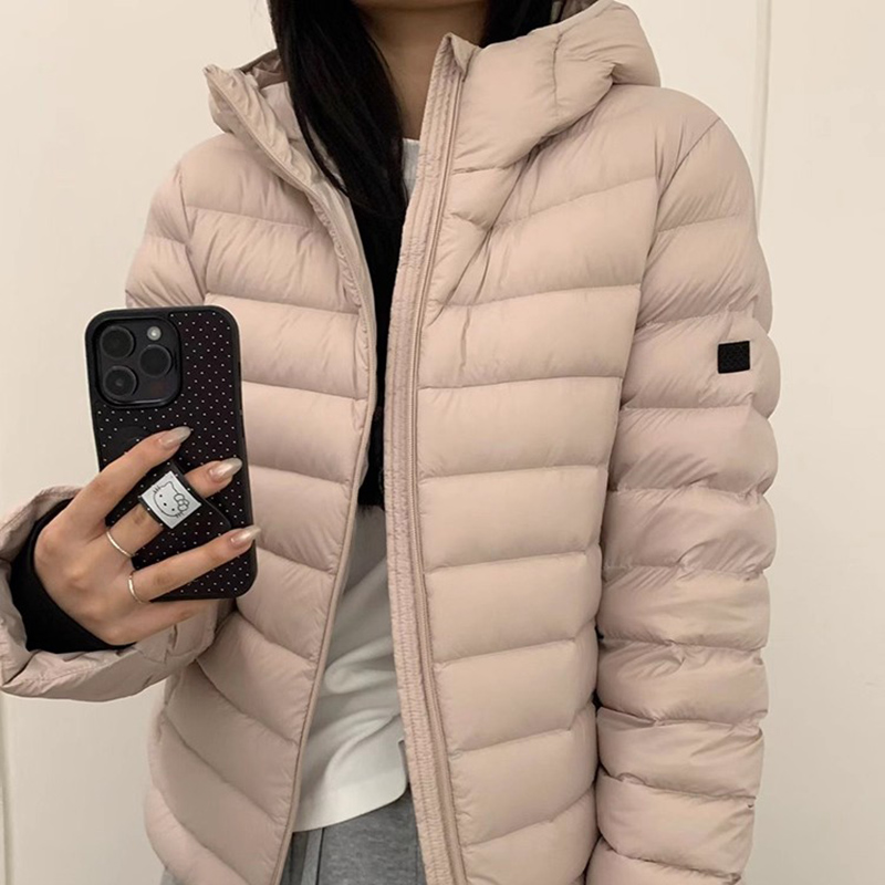 连帽显瘦小个子修身排骨羽绒服