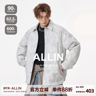 90羽绒服男生冬季 式 防寒保暖轻薄夹克休闲情侣外套 翻领衬衫 ALLIN