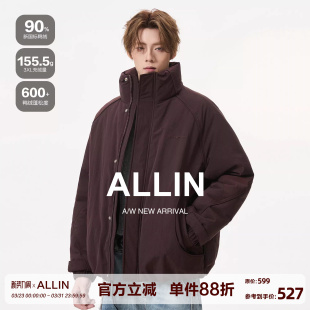 加厚保暖立领户外工装 ALLIN 美式 羽绒服男冬季 情侣外套 90鸭绒短款