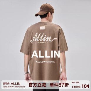 纯棉重磅短袖 潮牌情侣半袖 t恤男夏季 美式 男生上衣 2026新款 ALLIN