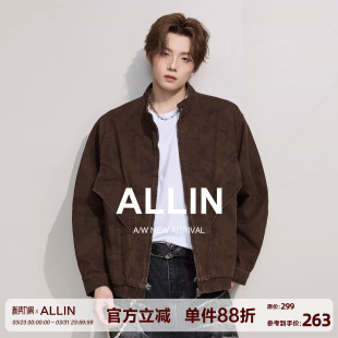 新款 夹克男2026春秋季 复古休闲飞行机车情侣外套 哈灵顿工装 ALLIN