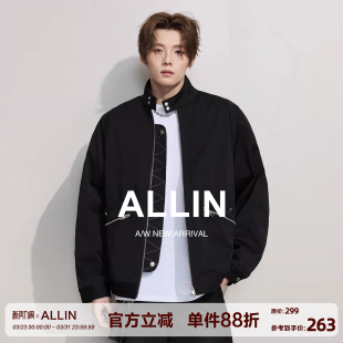 外套 潮牌高街机车cleanfit立领工装 ALLIN 哈灵顿重磅夹克男春秋季