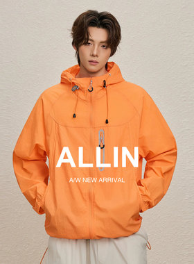 ALLIN 潮牌机能风户外防晒夹克男夏季轻薄透气美式高街休闲外套