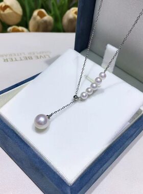 【仙仙专属】【人鱼泪】s925银8-9mm淡水极光无核Y字项链X380