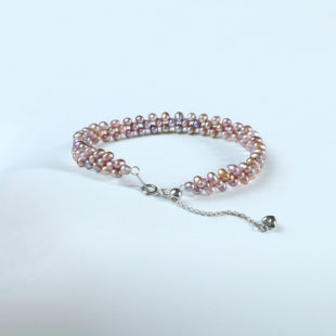 【仙仙专属】[玫瑰馨香]925银2-3mm淡水无核珍珠手工编织手链S123