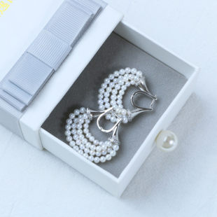 珍珠耳饰 4mmS925淡水珍珠马蹄扣复古法式