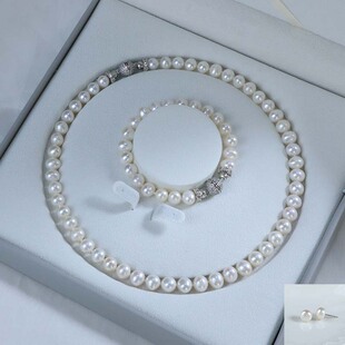 S128 X625 R038 9mm磁吸扣淡水珍珠项链新春套装