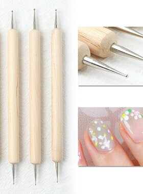 美甲工具点钻笔金属笔头木杆点花笔描绘笔指甲点缀指甲装饰五瓣花