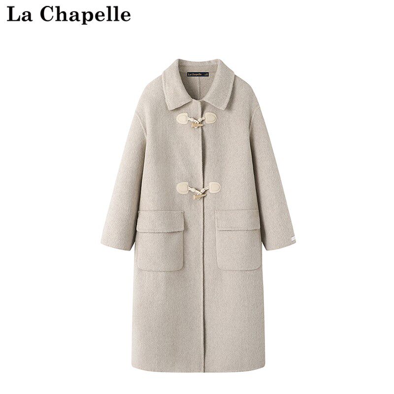 拉夏贝尔/La Chapelle秋冬季韩系气质毛呢大衣女双面呢高级感外套怎么看?