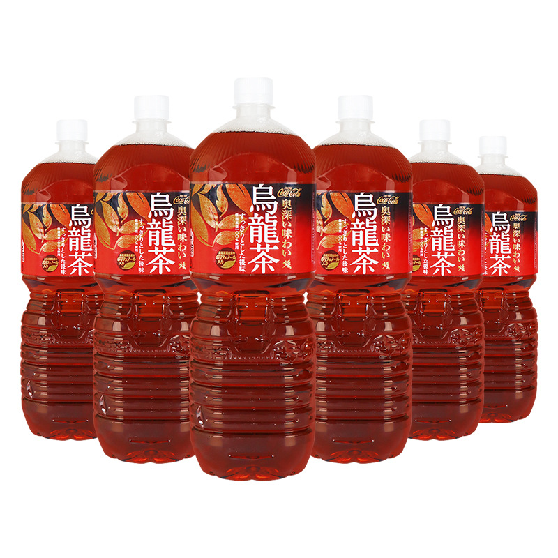 日本原装进口可口可乐乌龙茶饮料2L*6瓶箱纯茶饮家庭版