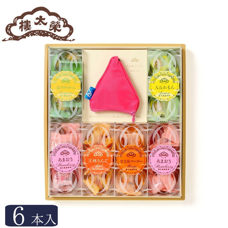 日本直邮荣太楼果汁糖果礼盒装儿童零食朋友礼物伴手礼特产6条/盒