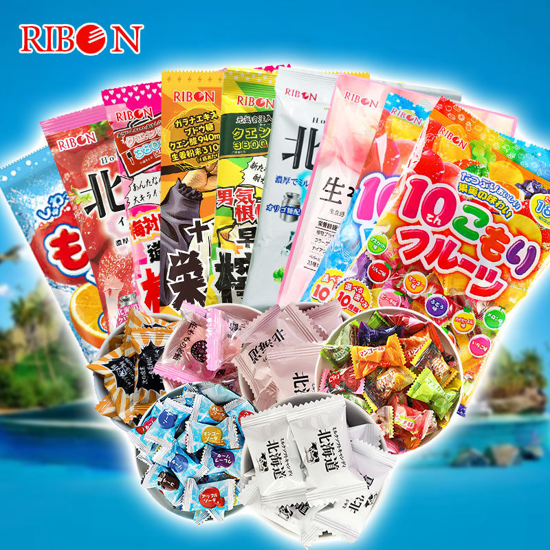 日本进口理本ribon生梅饴巨峰葡萄糖儿童水果糖梅子糖果酸糖零食
