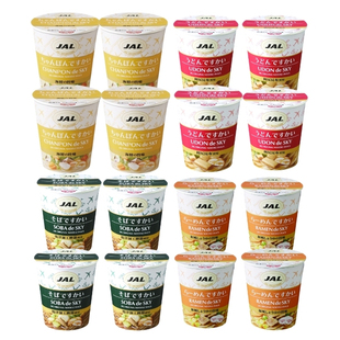 日本直邮JAL航空泡面RAMEN DE SKY4种什锦迷你杯面组合箱装16杯入