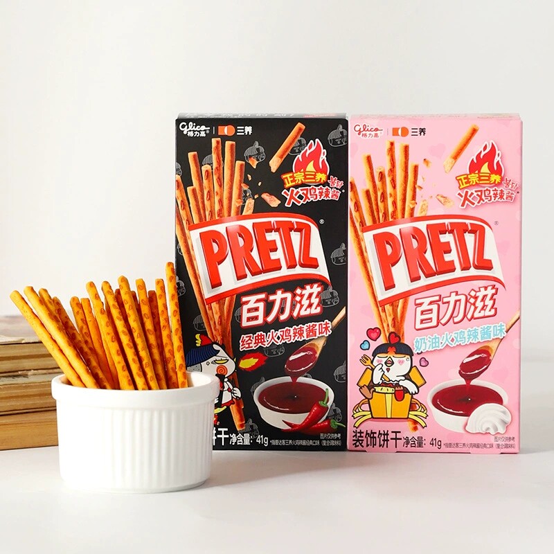 格力高百力滋经典奶油火鸡辣酱味装饰饼干休闲追剧解馋网红小零食