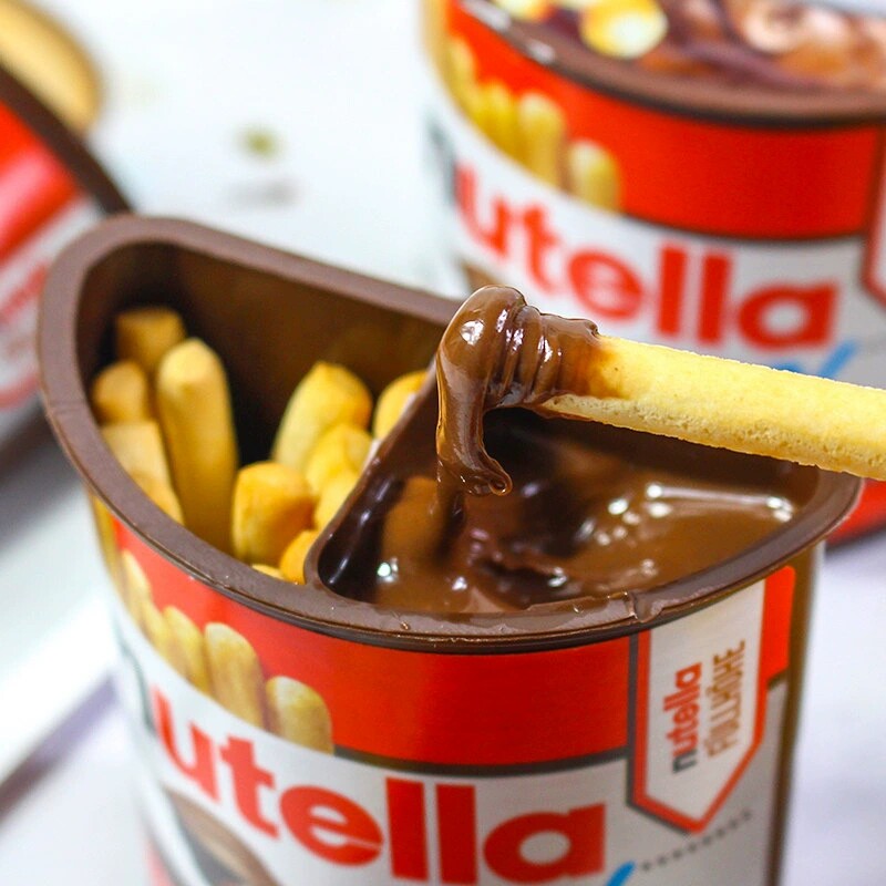 进口零食品nutella能多益儿童榛子巧克力酱手指饼干棒52g/盒
