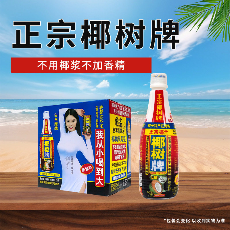 椰树牌椰汁饮料 烧烤火锅店饮料整箱1.25L*6瓶装正宗椰树牌椰汁