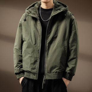 【双面穿】高端座山雕一体仿貂绒连帽棉服男士秋冬棉衣保暖外套男