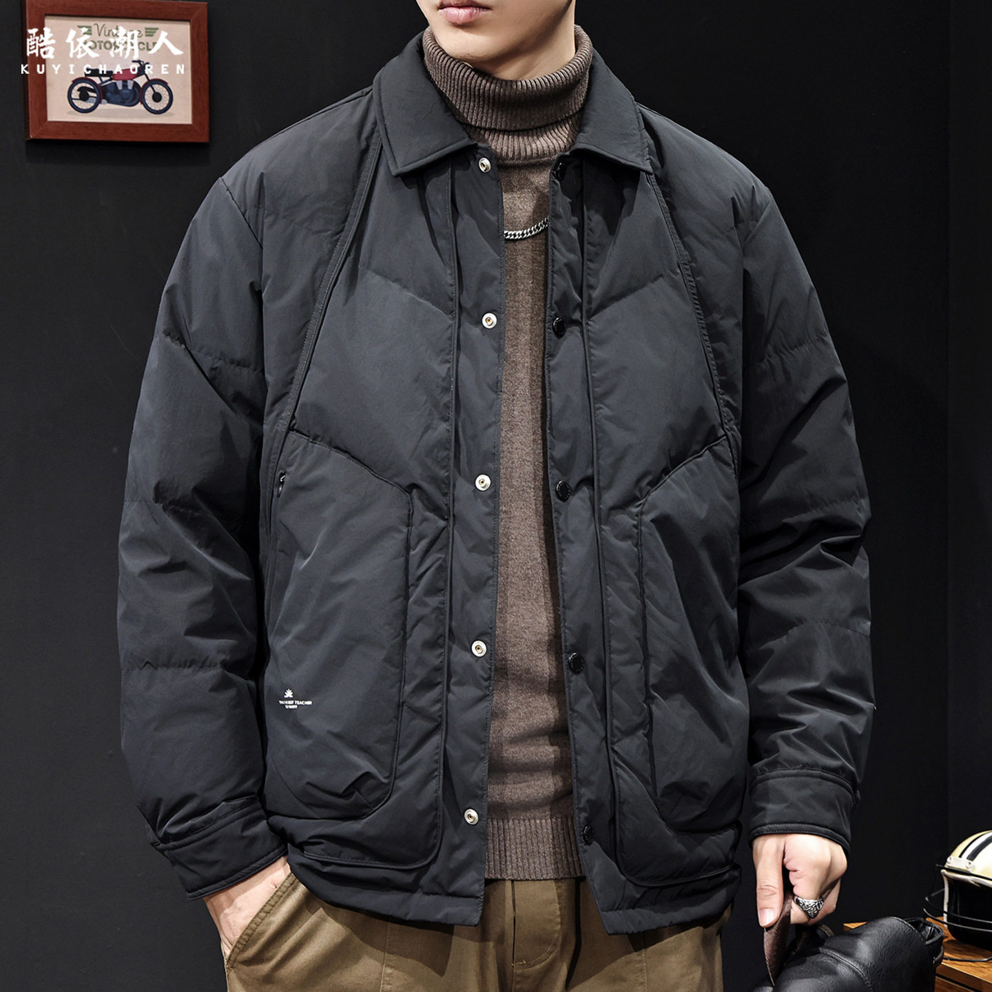 2025新款羽绒服男士冬季潮流翻领