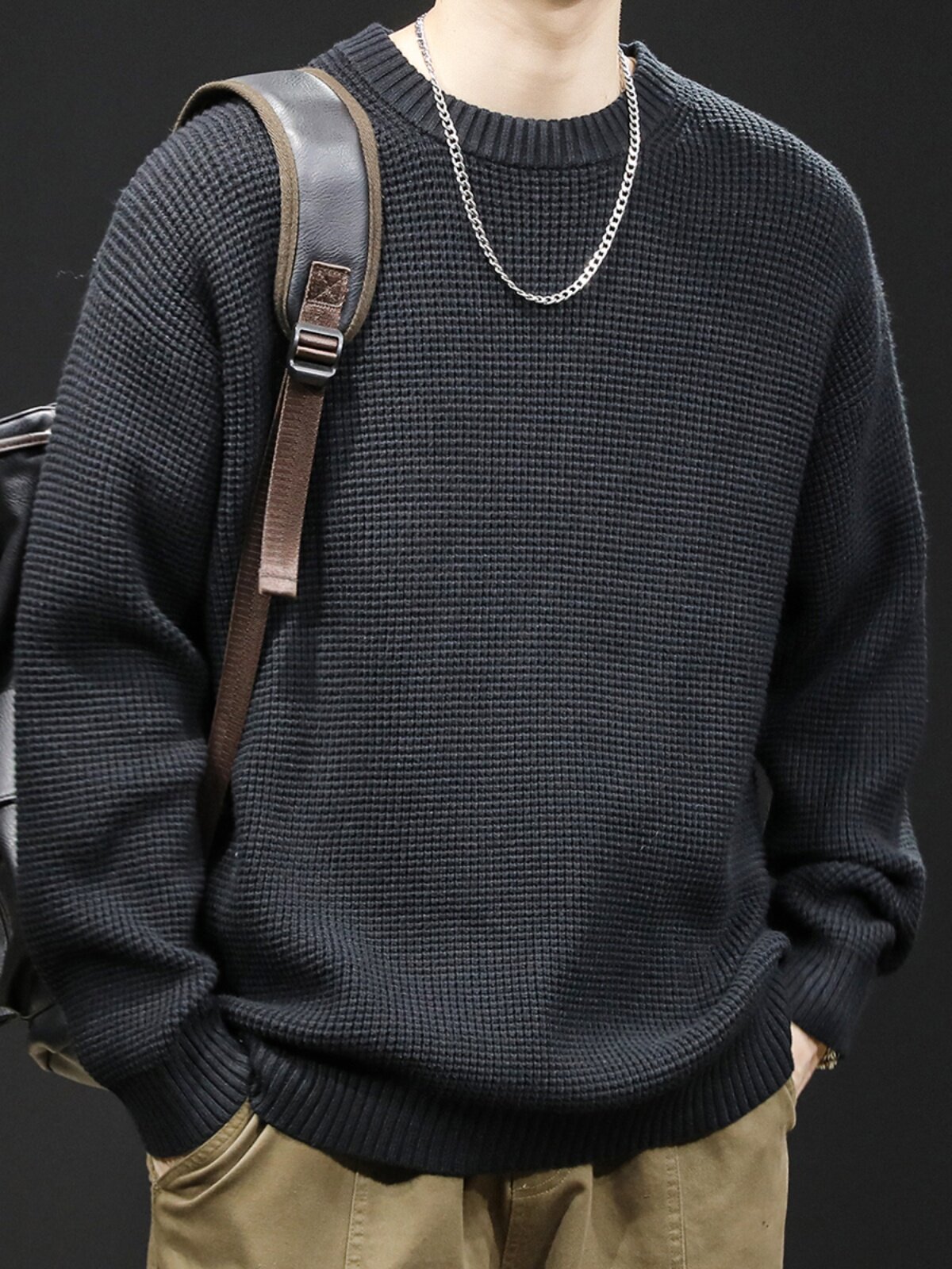 针织毛衣男冬季2025新款慵懒潮牌美式内搭宽松大码男士外套秋冬款