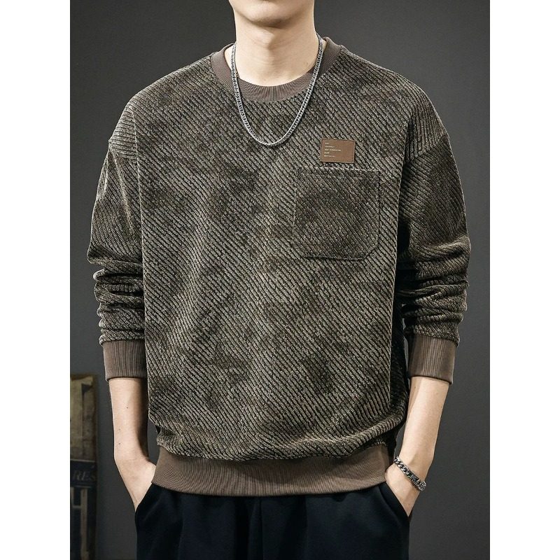 冬季2025加绒男士卫衣高端秋冬新款休闲内搭痞帅长袖打底衫上衣潮